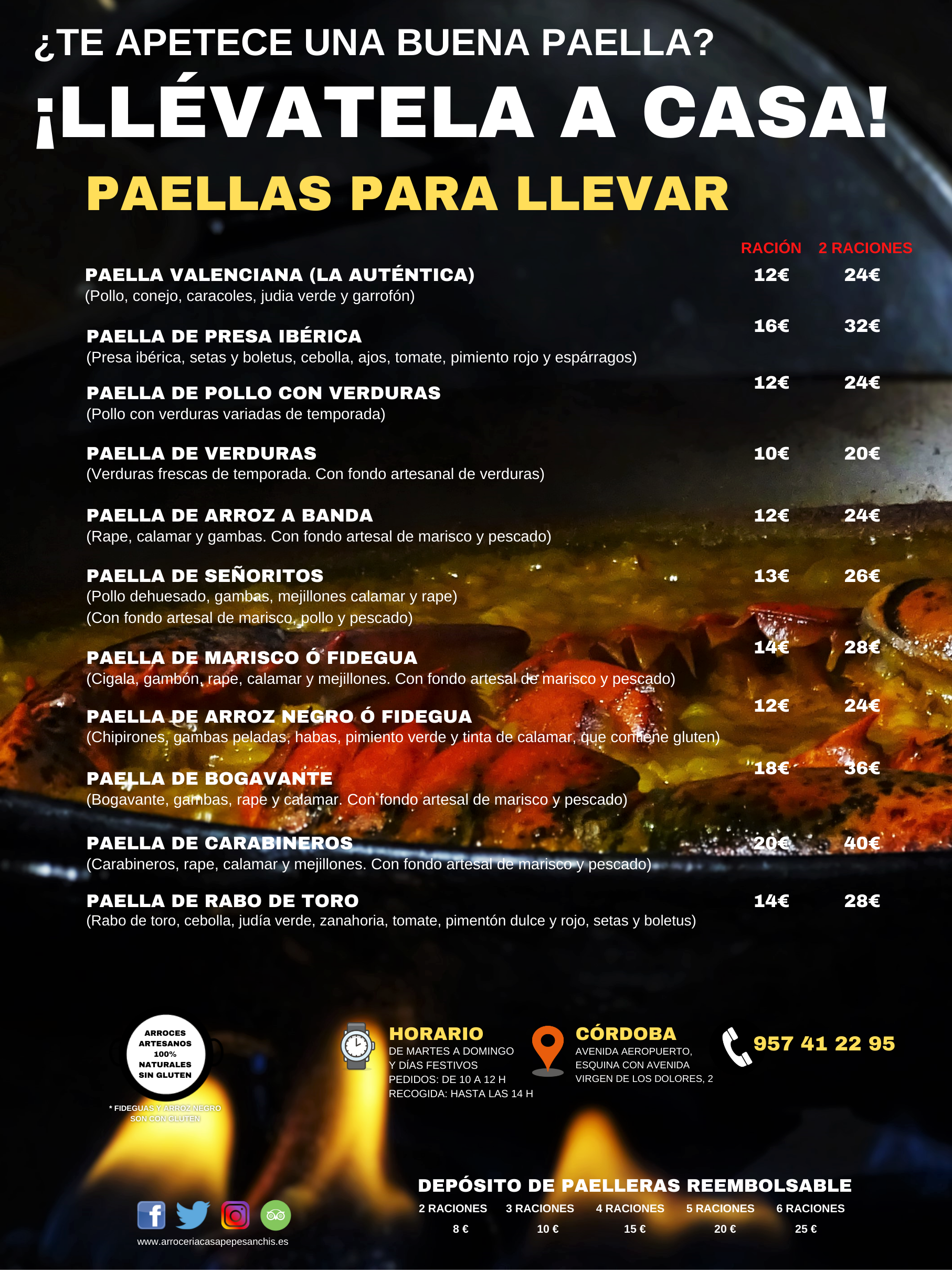 Paellas para llevar | Restaurante Arrocería Casa Pepe Sanchís